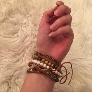 Earthy tone, bead wrap bracelet! 🌎